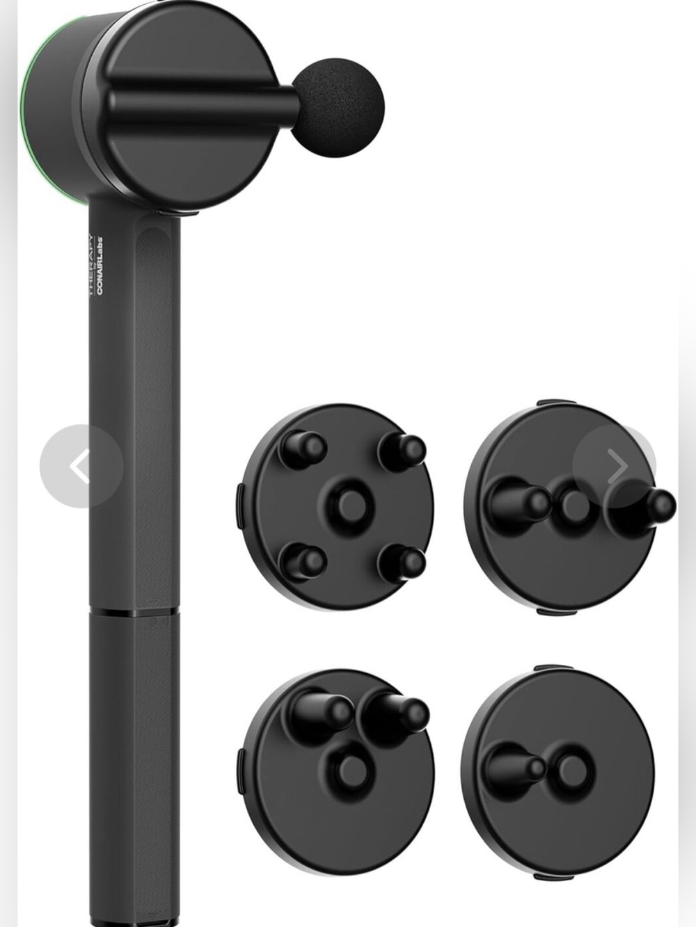 Conair Oscillating Massager Massage Gun with 4 Interchangeable Heads